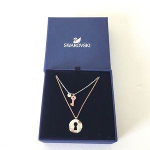 Swarovski Crystal Wishes lock and key pendant necklace